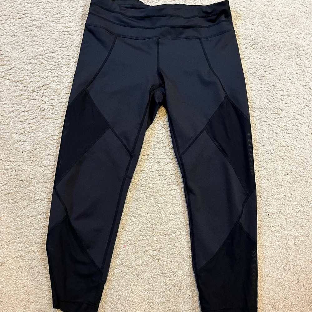 Atheta Mesh Black Crop Legging - Med Tall
